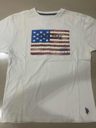 Remera Blanca Us Polo Importada Talle 14/16