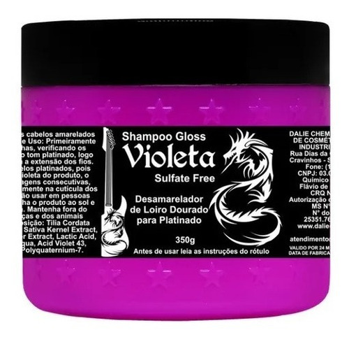 Shampoo Gloss Violeta Desamarelador Coiffer 350g
