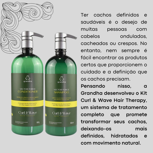 Grandha Shampoo Condicionador Cacheados Vector Curl Wave