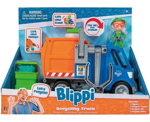 Blippi Camión De Reciclaje C/sonido 20 Cm + Muñeco- Original