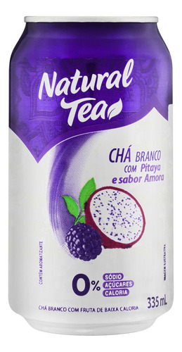 Chá Branco Pitaya e Amora Zero Açúcar Natural Tea Lata 335ml