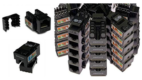 Pack 25 Jacks Rj-45 Cat-5e Negro