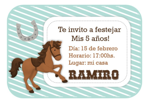 Mini Kit Imprimible Caballo Mod.12 Cumple Caballos Acqua