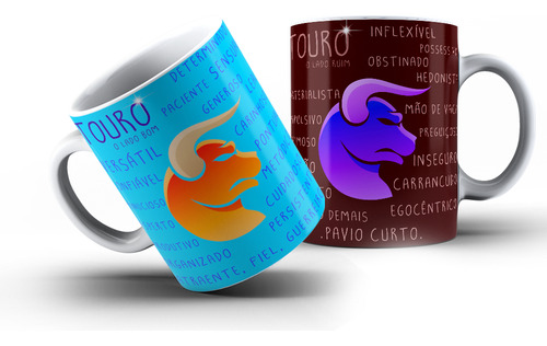Caneca De Signos Lado Bom E Lado Ruim 325ml Cor Signo De Touro