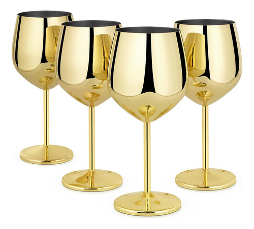 Juego De Copas Lifecapido De 532 Ml , 4 Piezas , Doradas