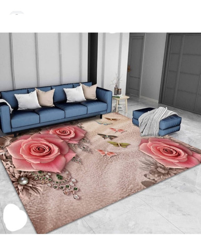 Alfombras Rosas 3d  Decorativa Para Todo Tipo De Ambientes 