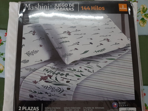 Sabanas De 2 Plazas Estampadas De 144 Hilos