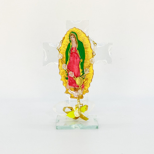 Hermosas Cruces Cristal C/figura Resina Virgen (x12)