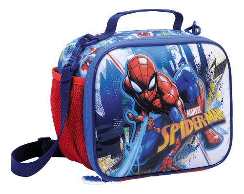 Lunchera Térmica Infantil Spiderman Con Relieve Wabro 28cm