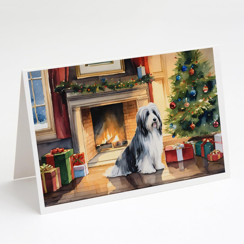 Dac2605gca7p Bearded Collie Cozy Christmas Greeting Cards Pa