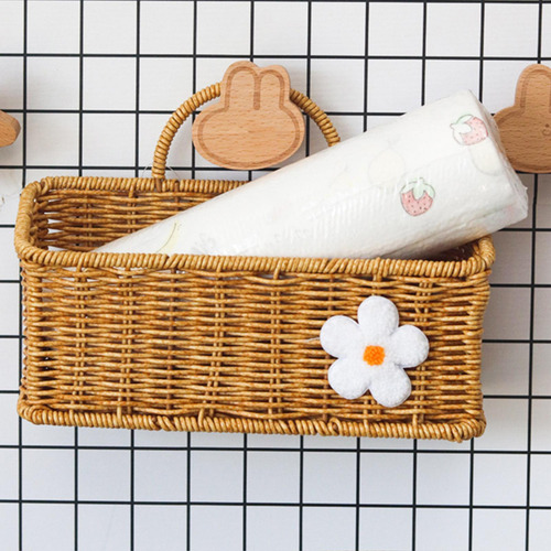 Cestas Colgantes De Ratán De Imitación Vintage Para