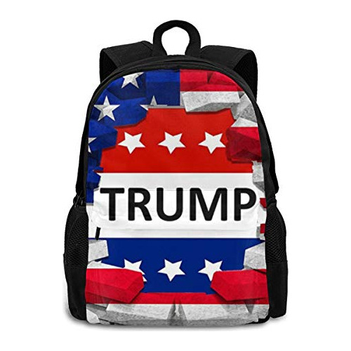 American Usa Trump Bandera Portátil Mochila Durable L2wwi