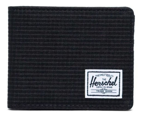 Billetera Herschel Roy color dark grid/black de poliéster 600d - 8.9cm x 11.1cm x 1.2cm