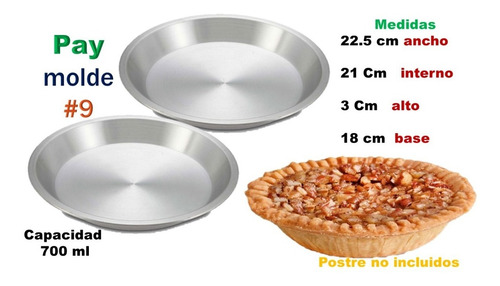 Moldes Mini Tarta Pay 16cm Pack 2 Pzs Aluminio Resistente #7