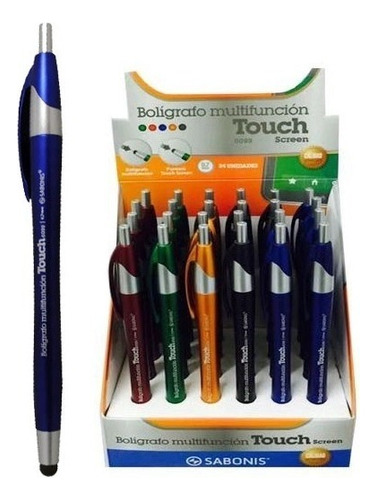 Boligrafo Touch Screen Sabonis Multifuncion Tinta Negra X 24 Exterior Neg-azu-roj-nar-ver