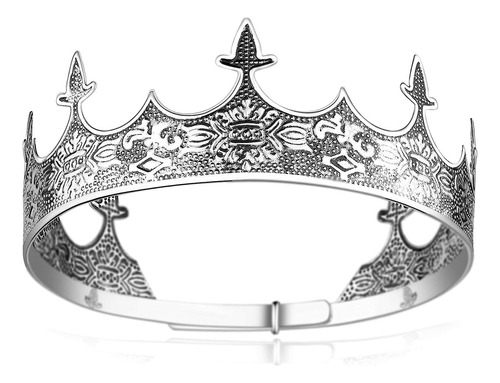 Coucoland Hombres Vintage Rey Crown Antigua Silver Royal 