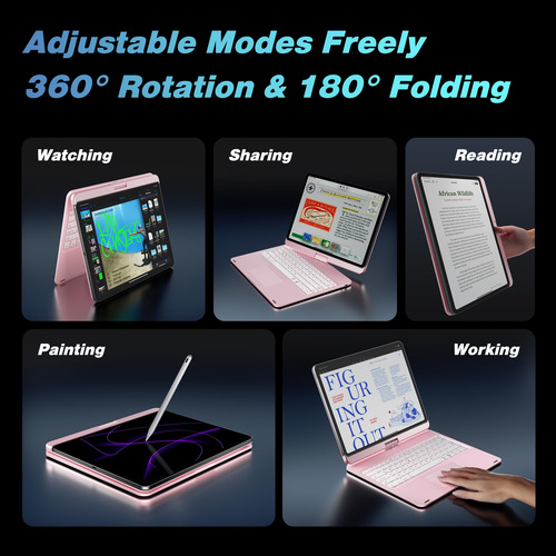 Kolude Funda Para iPad Pro De 12.9 Pulgadas Con Teclado Inte