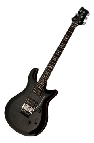 Guitarra elétrica Prs Se Floyd Custom 24 Charcoal Burst, cor preta, material de escala de ébano, orientação à mão direita