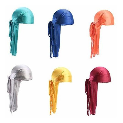 Star Satin Silk Head Wrap Durag Long Tail Beanies Cap Estira