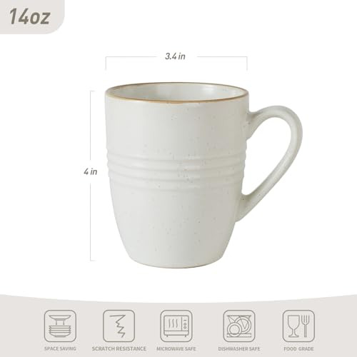 Juego De 4 Tazas De Café De 400 Ml Blanco, Aptas Para Microo