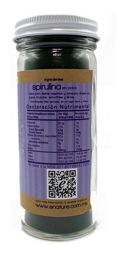 Imagen 2 de 2 de Spirulina Orgánica Super Foods Enature 82 G