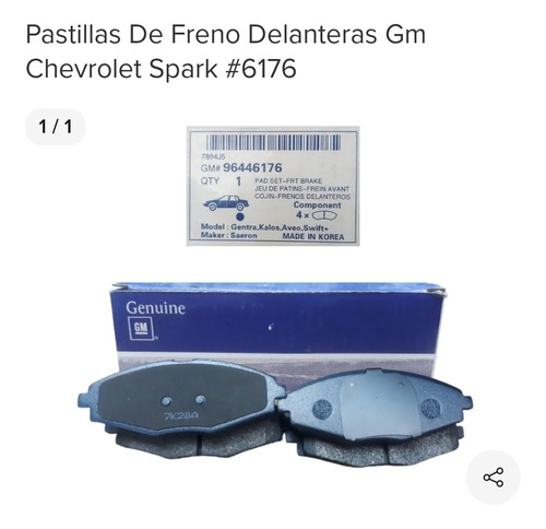 Pastillas De Freno Para Spark Marca Gm Originales 