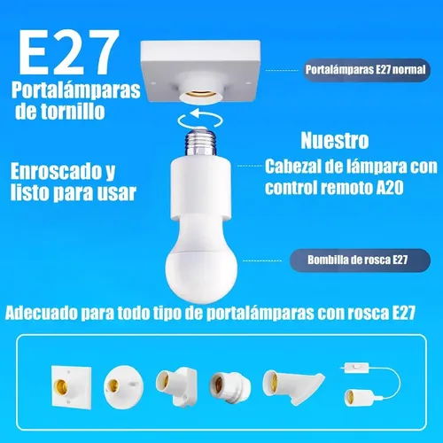 Socget Socket Inteligente Con Control Remoto Para Foco E26/e27 4pcs | MercadoLibre