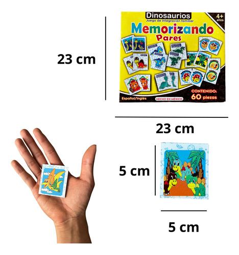 Juego Memoria Infantil Dinosaurios Didactico Madera Niños