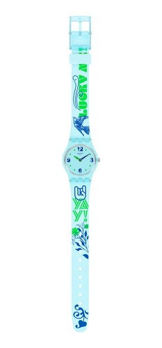 Reloj Swatch #greentouche Ln157 Color de la correa Azul Color del bisel Transparente Color del fondo Transparente