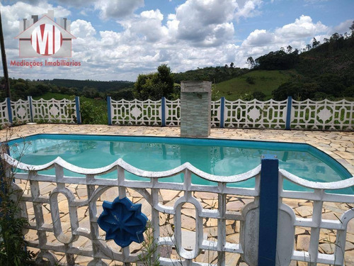 Linda Chácara Com 2 Dormitórios, Piscina, Perto Da Cidade, Vista Deslumbrante, À Venda, 5353 M² Por R$ 290.000 - Rural - Pedra Bela/sp - Ch0880