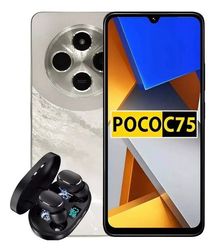 Celular Xiaomi Poco C75 Dual Sim 256gb 8gb Ram + Fone S/ Fio