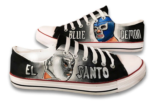 Tenis Pintado A Mano Lucha Libre Personalizado 01