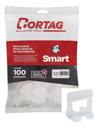 Espaçador Nivelador Smart 1,5mm Cortag C/ 100 Peças