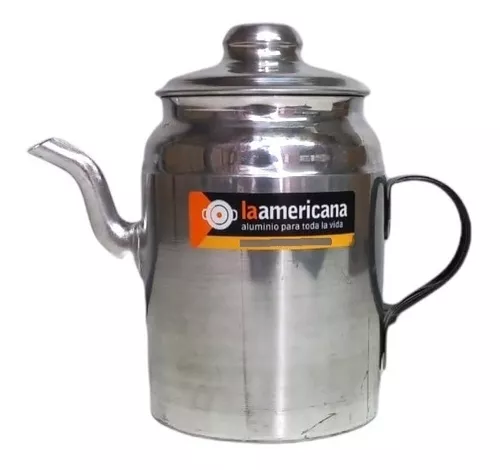 Cafetera Con Embolo 1 Litro Terminación Aluminio Y Madera - Bazar