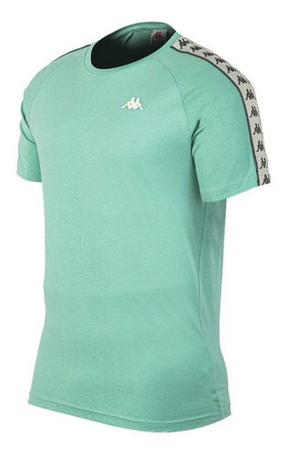 Remera Kappa Logo Coen Slim Aqua/gris Deporfan 