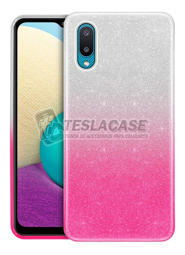 Carcasa Samsung A02 ( Not A02s) Brillante+ Vidrio De Regalo