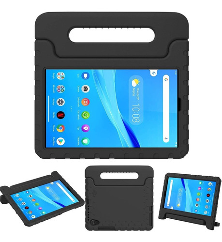 Mica + Funda Goma Agarradera Rudo Para Lenovo Smart Tab M8