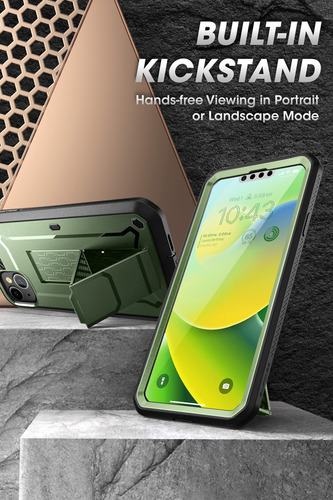 Funda Para iPhone 14 Plus Case 360 Grados Con Clip Verde