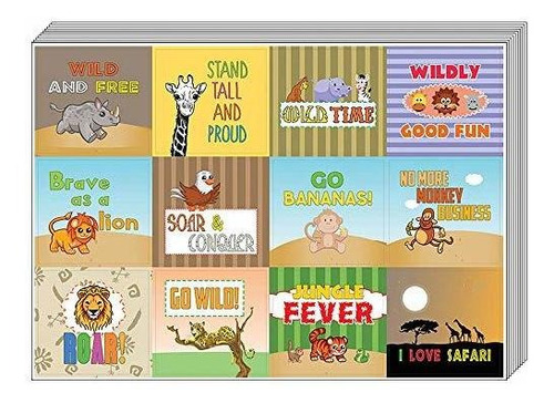 Creanoso Cute Sayings Animal Safari Stickers (20 Hojas) Pega