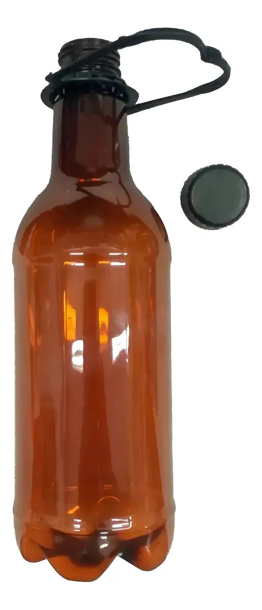 Kit Garrafa (growler) Pet P Cerveja Ambar Tampa E Alça Cor Kit 18 X 600 Ml