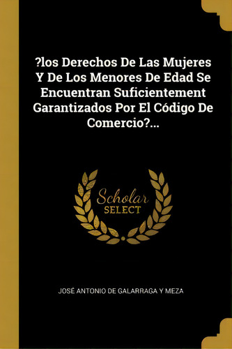 ?los Derechos De Las Mujeres Y De Los Menores De Edad Se Encuentran Suficientement Garantizados P..., De Jose Antonio De Galarraga Y Meza., Vol. 1. Editorial Scholar Select, Tapa Dura En Español
