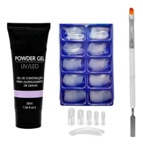 Kit Polygel Led Uv Molde F1 Com Pincel Duplo