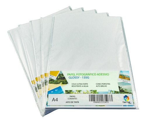 Papel Fotográfico Adesivo 135g - Prova Dágua - 300 Folhas A4