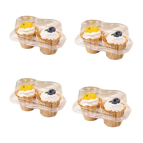 Xizhi Cajas Transparentes Para Cupcakes Con 2 Compartimentos