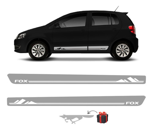 Faixa Fox 2012/ Adesivo Lateral Portas Decorativo Volkswagen Cor CINZA CLARO