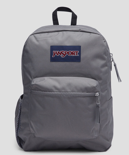 Mochila Escolar Jansport Cross Town Diseño Liso Gris Oscuro Liso