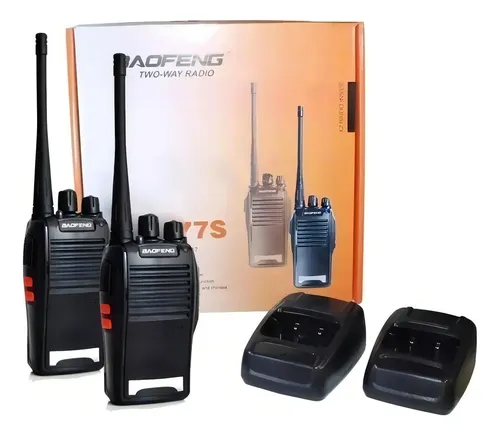 Kit 2 Walkie Talkie Bf-777s Radio Comunicador Com Fone De Longo Alcance Portátil