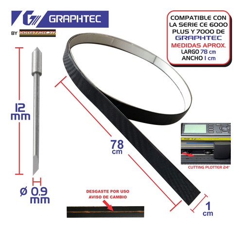Banda Proteccion Plotter Graphtec Ce 6000-60 + 5 Navajas