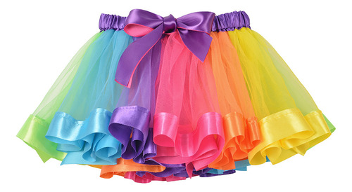 Falda Tul Niña Ballet Danza Tutu Arcoiris Disfraces Conjunto