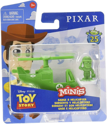 Toy Story Mini Vehiculo Modelo Sargento Y Helicoptero